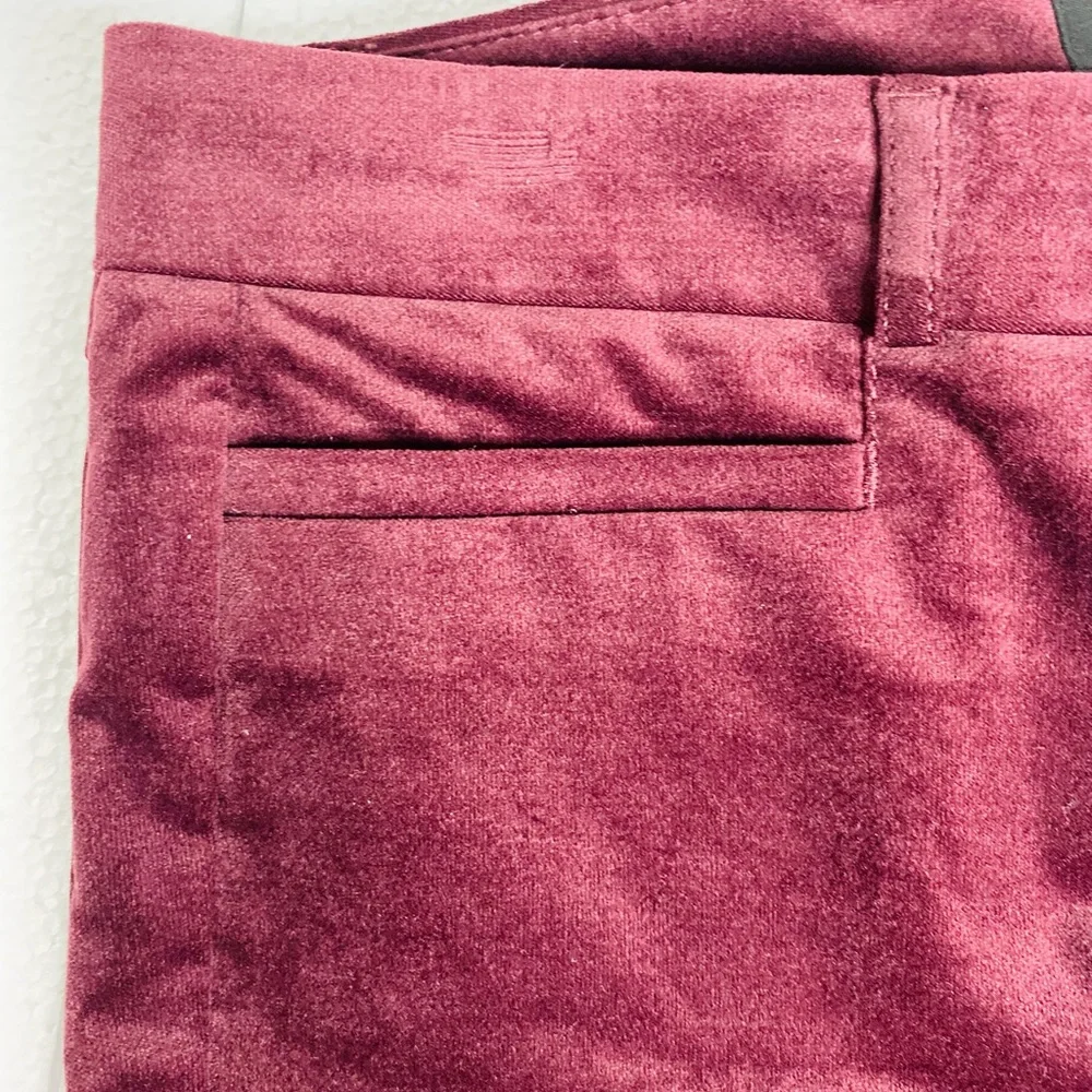 Banana Republic Sloan Burgundy Velvet Skinny Pants Sz.4 - Picture 7 of 8